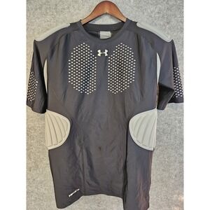 Under Armour Men's 3XL‎ MPZ Padded Football Shirt Heat Gear Black Gray